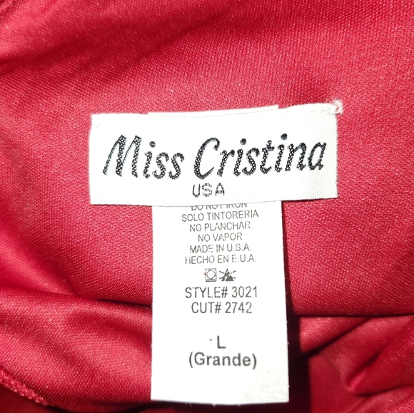 Miss Cristina Red V-Neck Ruffle Dress - Picture 6 of 6